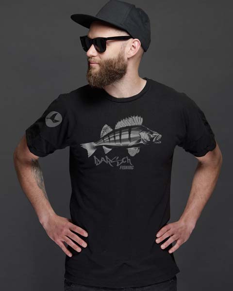 Angler T-Shirt mit Flussbarsch