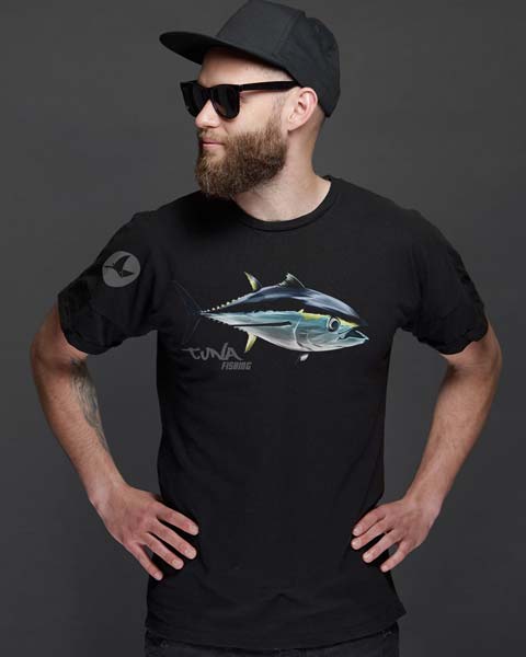Angler T-Shirt mit Thunfisch Motiv