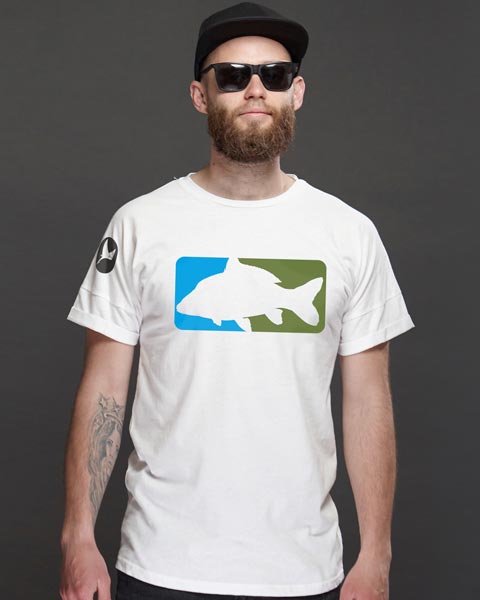 Angler T-Shirt mit modernem Karpfen Motiv
