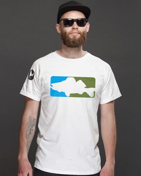 Angler T-Shirt mit modernem Zander Motiv