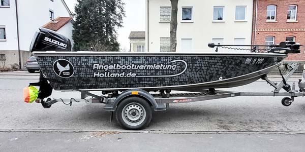 Angelboot Folierung für Holland Angelbootvermietung