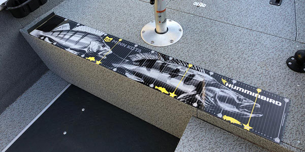 Fish tape measure vinyl floor sticker.