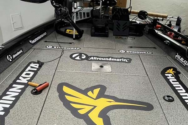 Fishing boat sticker carpet