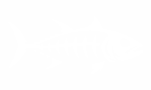 Adesivo con scheletro di pesce: tonno a sinistra
