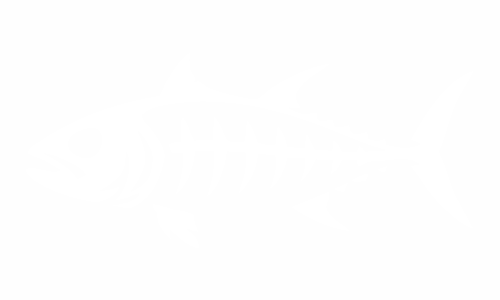 Adesivo con scheletro di pesce: tonno
