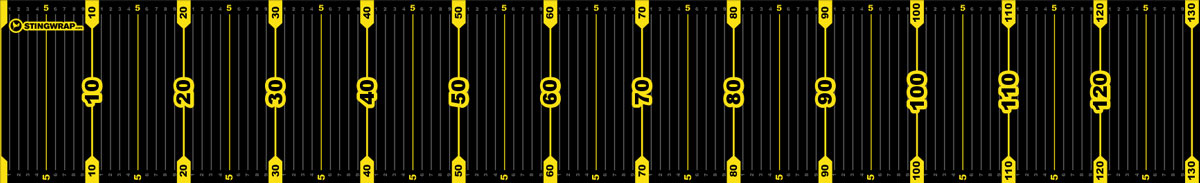 Fish tape measure with stop in yellow