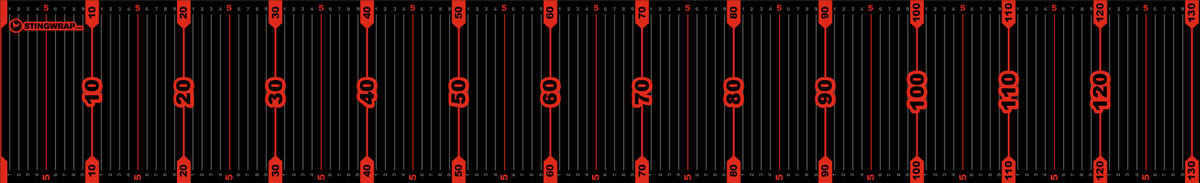 Fish tape measure with stop in red