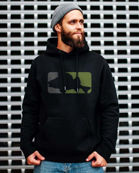 Angler Pullover mit modernem Flussbarsch Motiv