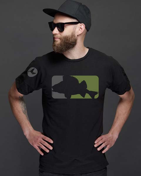 Angler T-Shirt mit modernem Flussbarsch