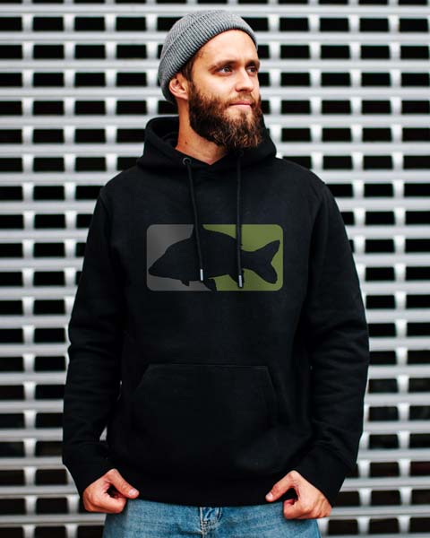 Angler Pullover mit modernem Karpfen Motiv