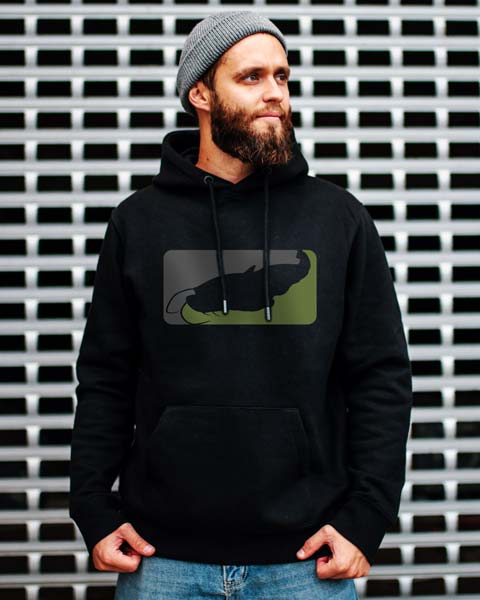 Angler Pullover mit modernem Wels Motiv