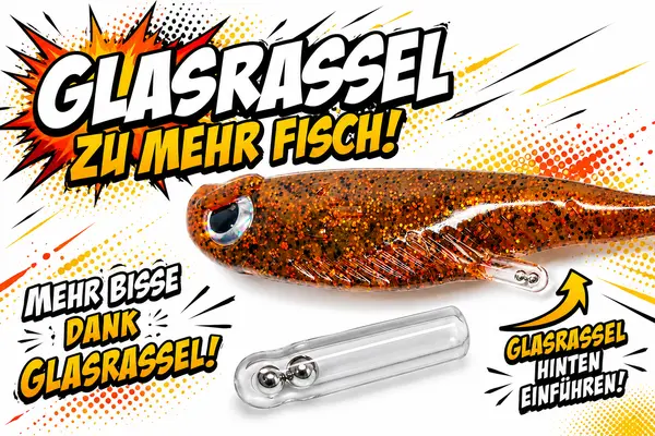 Gummifisch mit Glasrassel