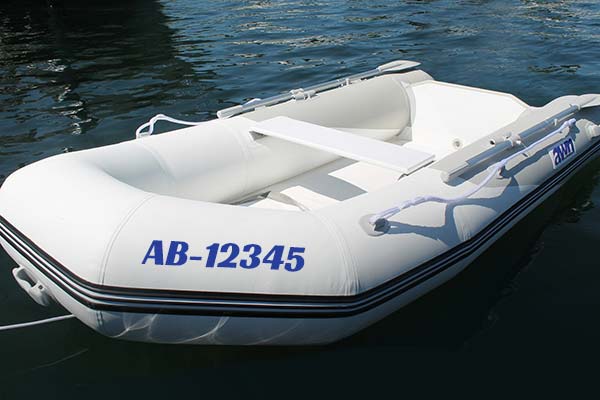 Inflatable boat labeling